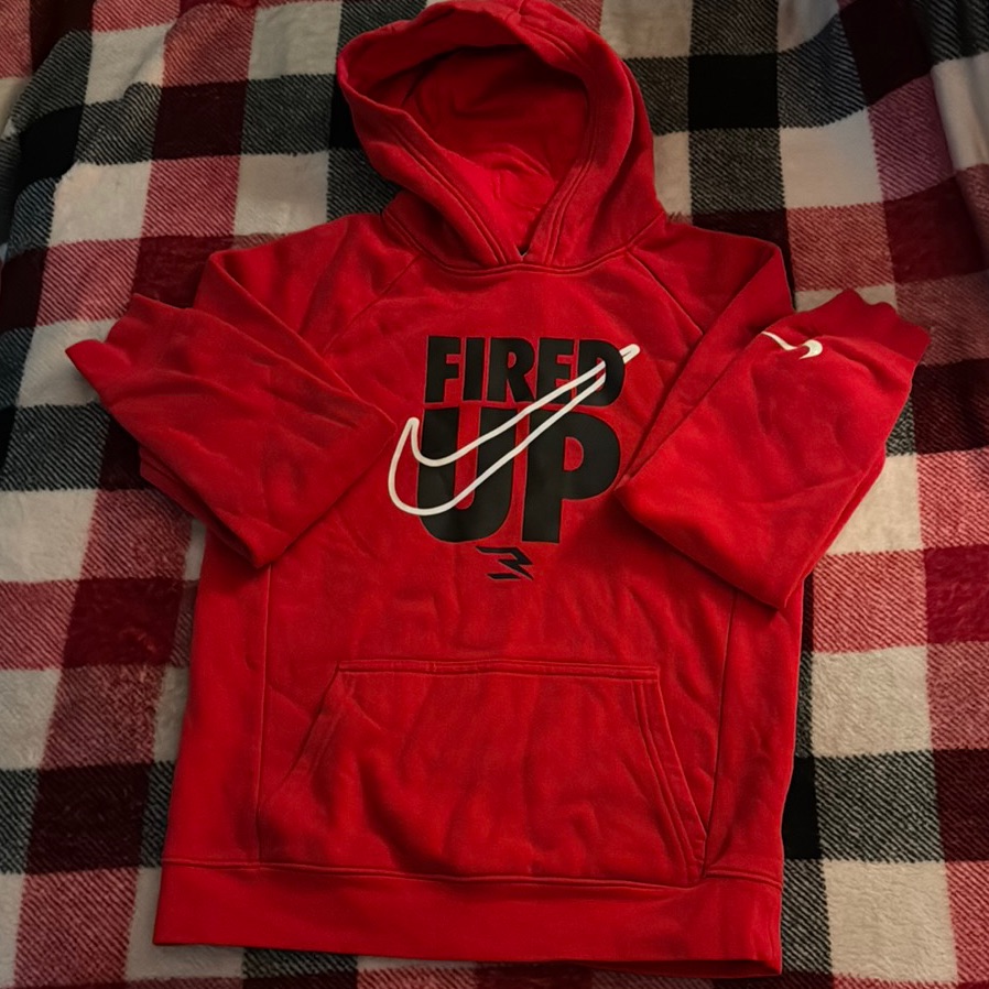 Red Nike Fired Up Hoodie